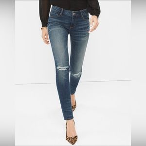 White House Black Market Distressed Skinny Jeans